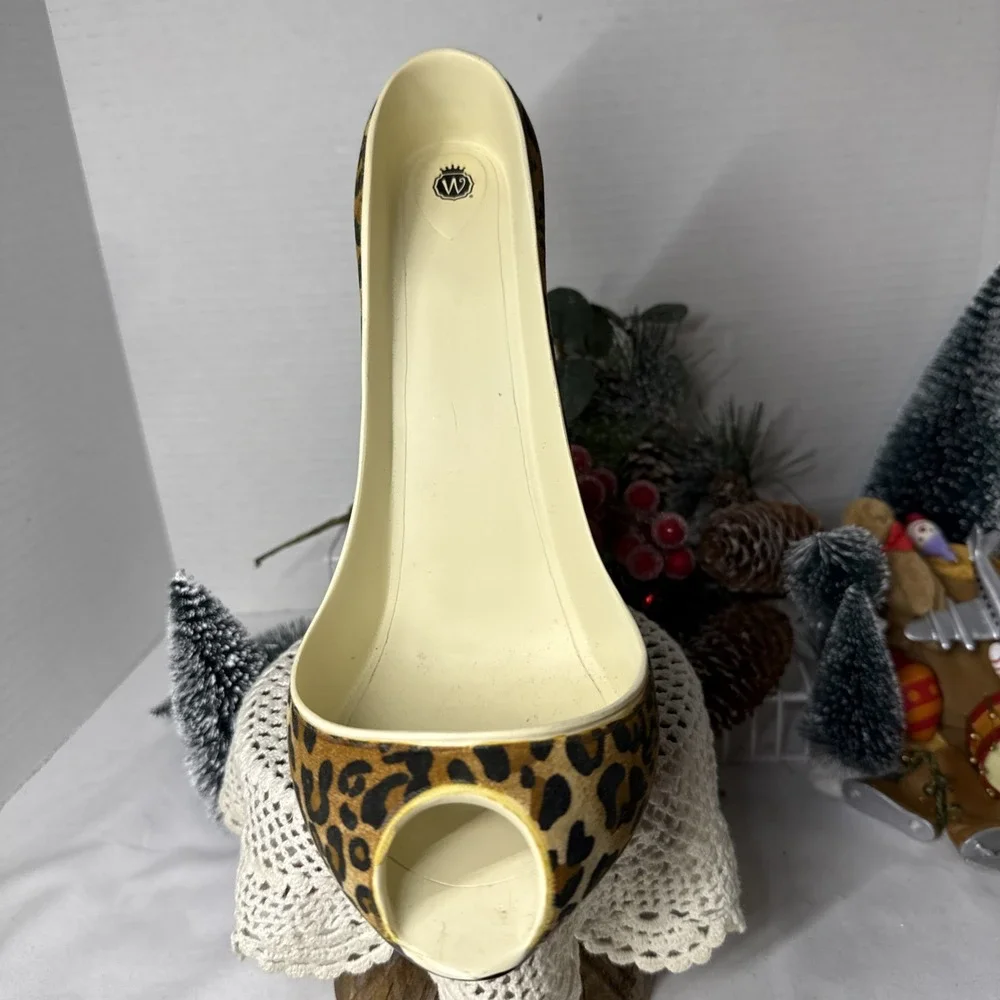 Wild Eye Designs Leopard Print High Heel Stiletto Shoe Wine Holder